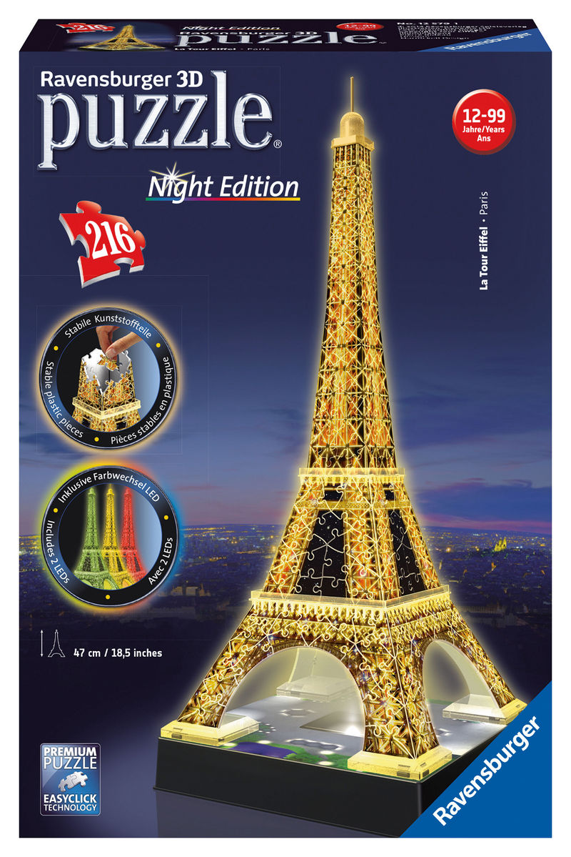 Ravensburger 3D Puzzle Eiffelturm bei Nacht | Weltbild.ch