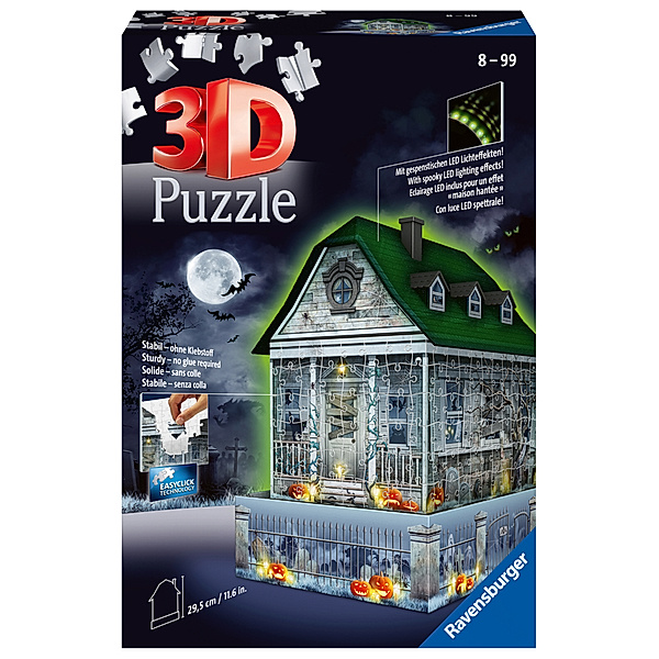 Ravensburger Verlag Ravensburger 3D Puzzle Gruselhaus bei Nacht 11254 - 216 Teile - für Halloween Fans ab 8 Jahren