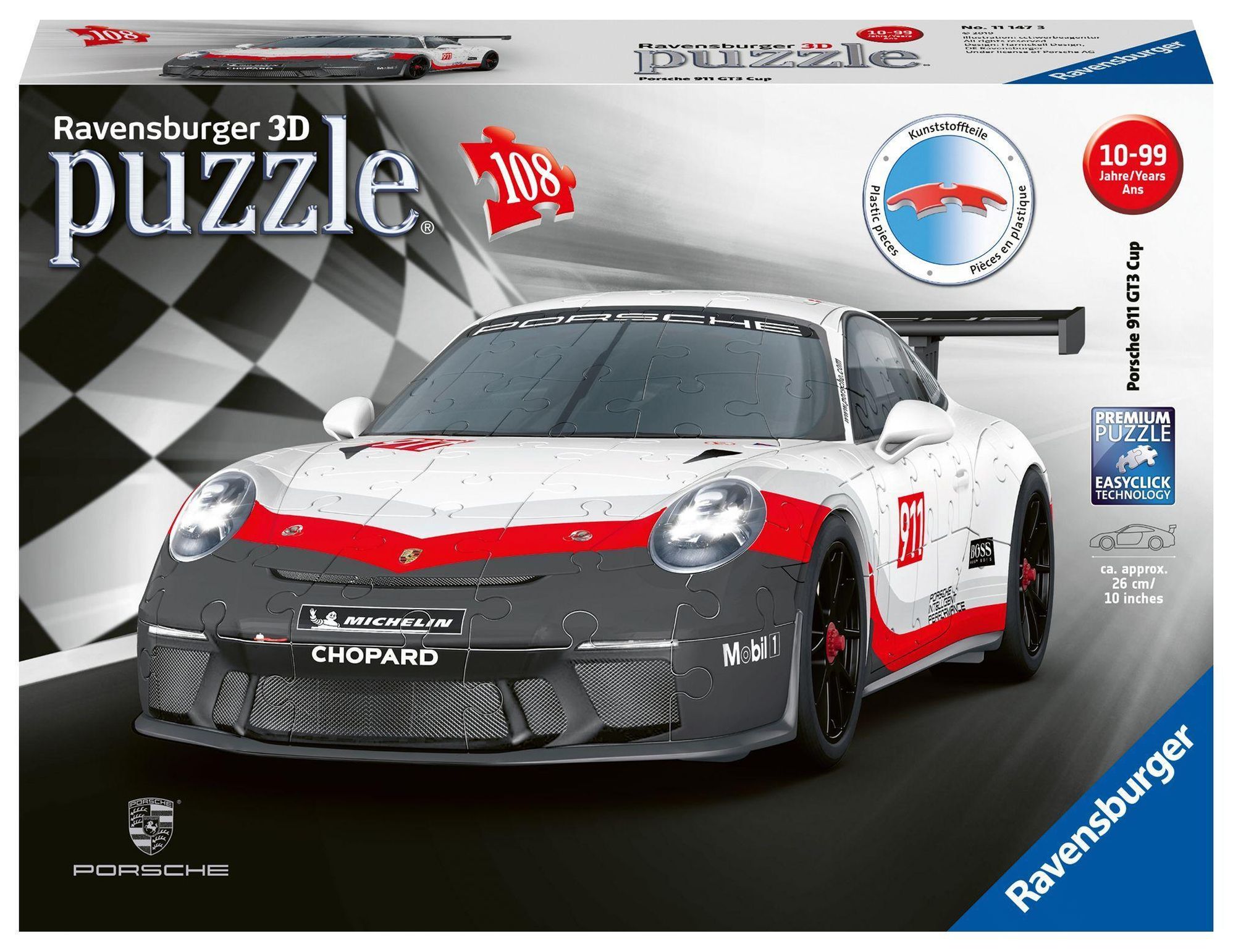 Ravensburger 3D Puzzle Porsche 911 GT3 Cup 11147 - Das berühmte Fahrzeug  und Sportwagen als 3D Puzzle Auto | Weltbild.de