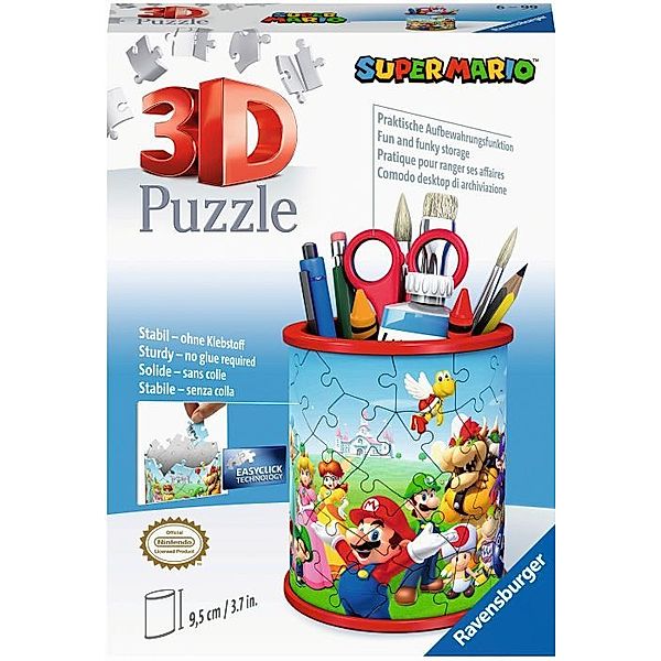 Ravensburger Verlag Ravensburger 3D Puzzle Utensilo Super Mario 11255 - 54 Teile - Stiftehalter für Super Mario Fans ab 6 Jahren