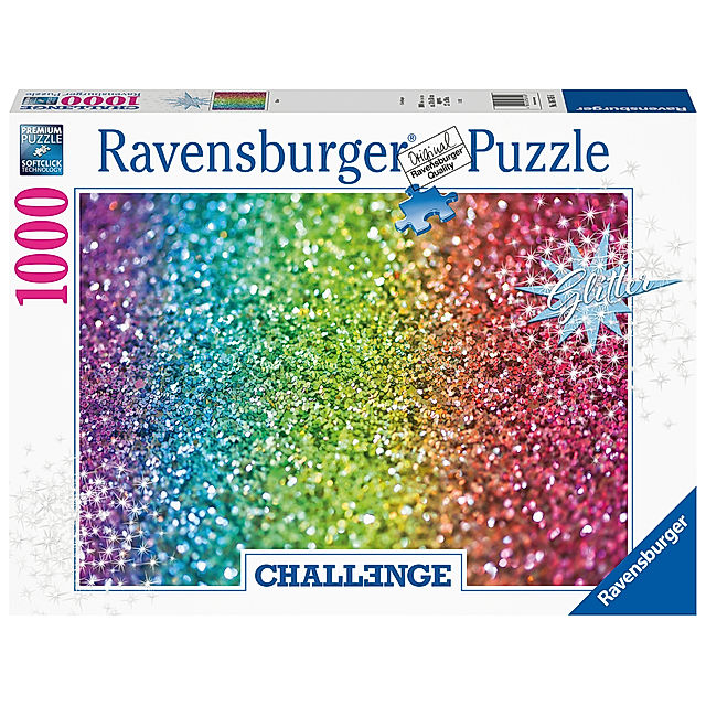 Ravensburger Challenge Puzzle 16745 - Glitzer - 1000 Teile Puzzle für  Erwachsene und Kinder ab 14 Jahren
