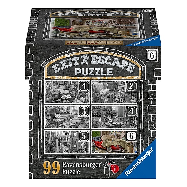 Ravensburger Verlag Ravensburger EXIT Puzzle 16882 - Im Gutshaus Garage - 99 Teile Puzzle für Erwachsene und Kinder ab 14 Jahren