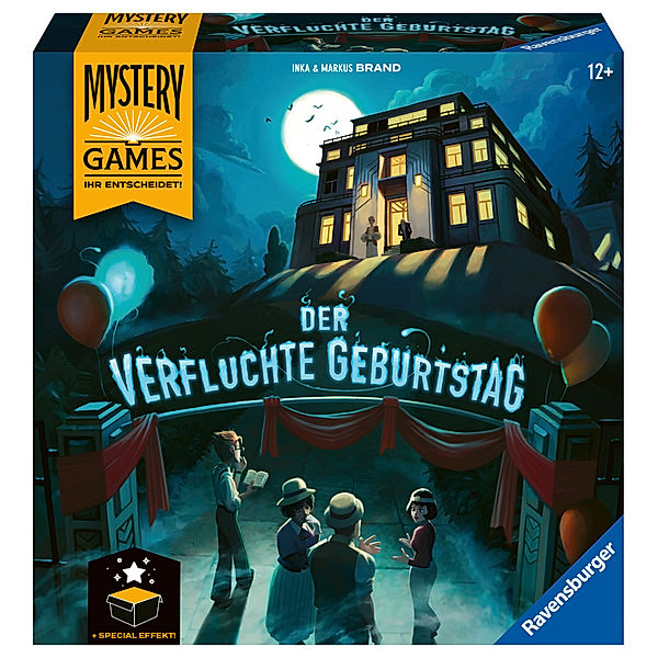 Ravensburger Verlag Ravensburger Familienspiel - 26948 Mystery Games: Der verfluchte Geburtstag - kooperatives Geschichten-Mystery-Spiel für 2-4 Spieler ab 12 Jahren, Inka und Markus Brand