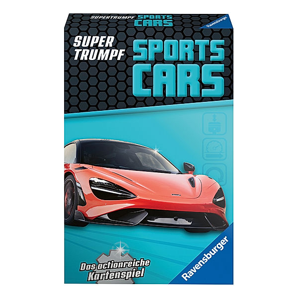 Ravensburger Verlag Ravensburger Kartenspiel, Supertrumpf Sports-Cars 20683, Quartett und Trumpf-Spiel für Technik-Fans ab 7 Jahren