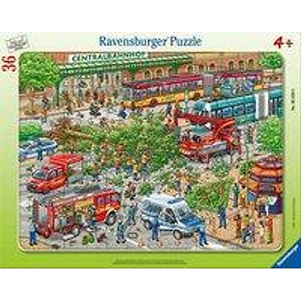 Ravensburger Kinderpuzzle - 05026 Einsatz auf der Strasse - Rahmenpuzzle für Kinder ab 4 Jahren, mit 36 Teilen