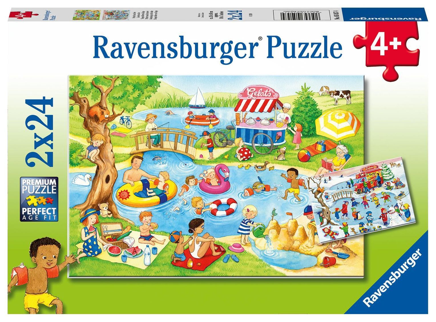 Ravensburger Kinderpuzzle - 05057 Freizeit am See - Puzzle für Kinder ab 4  Jahren, mit 2x24 Teilen | Weltbild.ch