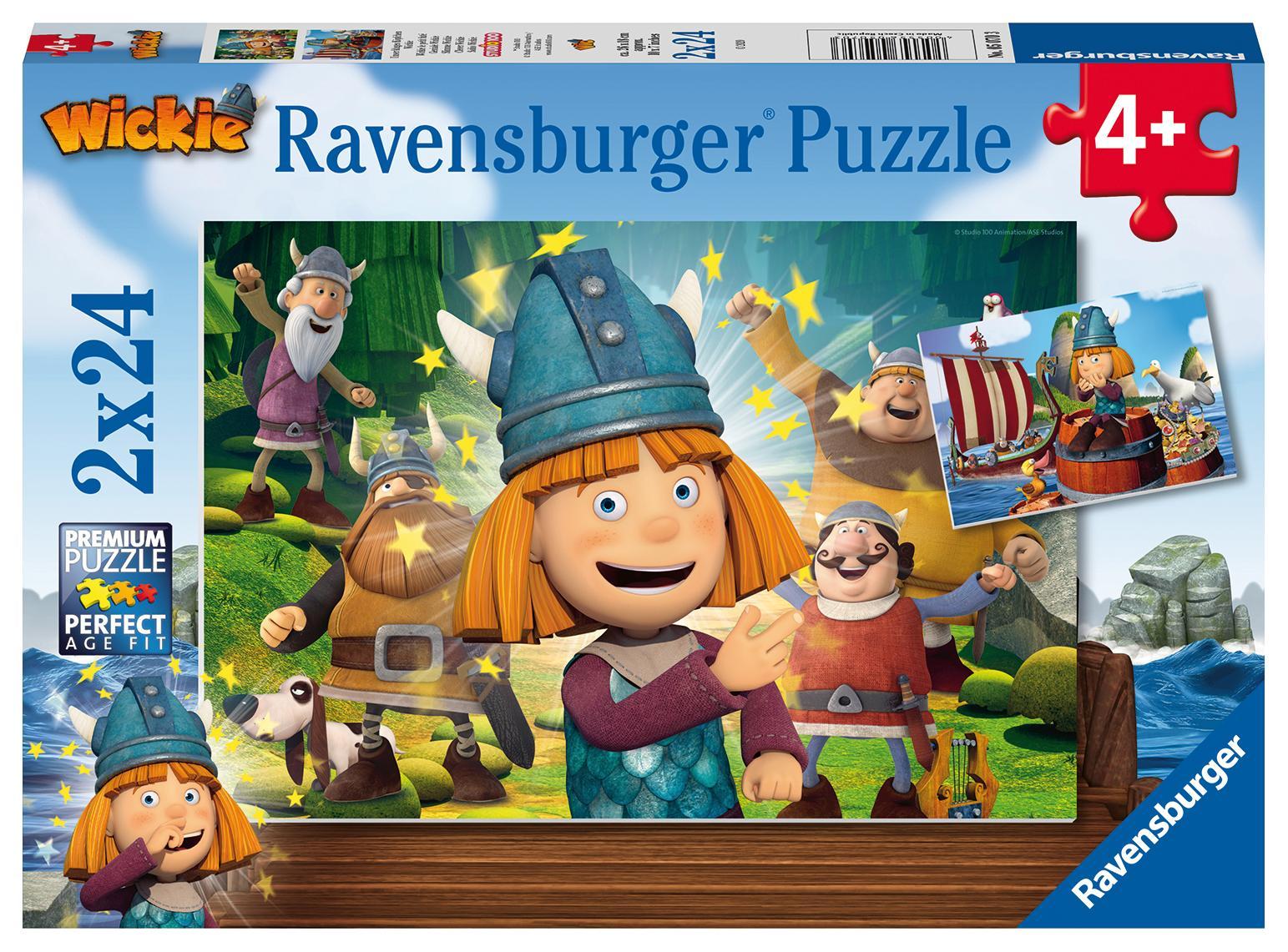 Ravensburger Kinderpuzzle 2 x 24 Teile Spielende DinosPuzzle ab 4 Jahre 