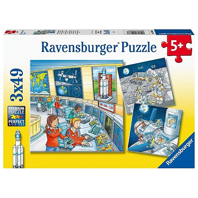 Ravensburger Kinderpuzzle - 05088 Auf Weltraummission mit Tom und Mia -  Puzzle für Kinder ab 5 Jahren, mit 3x49 Teilen | Weltbild.at