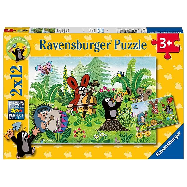 Ravensburger Kinderpuzzle - 05090 Gartenparty mit Freunden - Puzzle für Kinder ab 3 Jahren, mit 2x12 Teilen