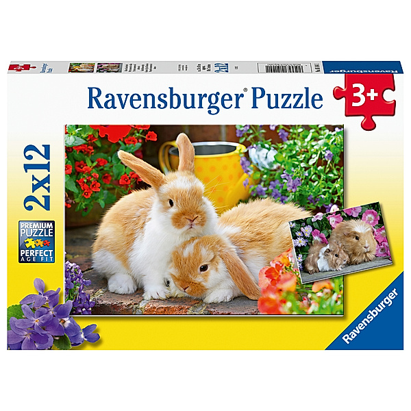 Ravensburger Verlag Ravensburger Kinderpuzzle - 05144 Kleine Kuschelzeit - Puzzle für Kinder ab 3 Jahren, mit 2x12 Teilen