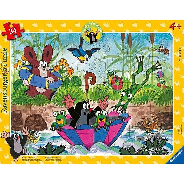 Ravensburger Verlag Ravensburger Kinderpuzzle - 05152 Badespaß mit Freunden - Rahmenpuzzle für Kinde