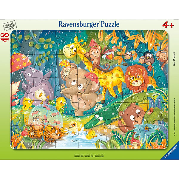 Ravensburger Verlag Ravensburger Kinderpuzzle - 05177 Es regnet! - Rahmenpuzzle für Kinder ab 4 Jahren, mit 48 Teilen