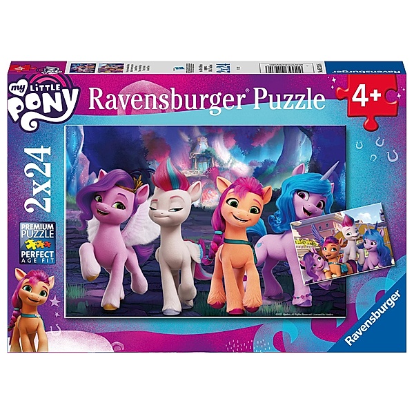 Ravensburger Kinderpuzzle 05235 - My little Pony Movie - 2x24 Teile Puzzle für Kinder ab 4 Jahren