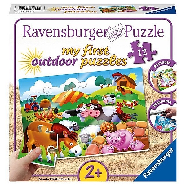 Ravensburger Verlag Ravensburger Kinderpuzzle - 05609 Liebe Bauernhoftiere - my first outdoor puzzles mit 12 Teilen - Puzzle für Kinder ab 2 Jahren