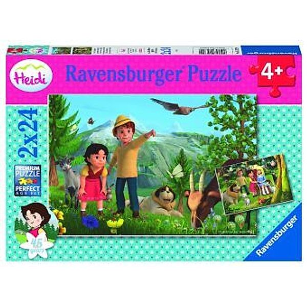Ravensburger Kinderpuzzle 05672 - Heidi's Abenteuer - 2x24 Teile Heidi  Puzzle für Kinder ab 4 Jahren | Weltbild.at