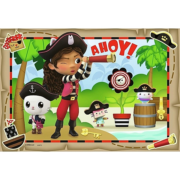 Ravensburger Kinderpuzzle 05710 - Auf zur Piraten-Party! - 2x24 Teile Gabby's Dollhouse Puzzle für Kinder ab 4 Jahren