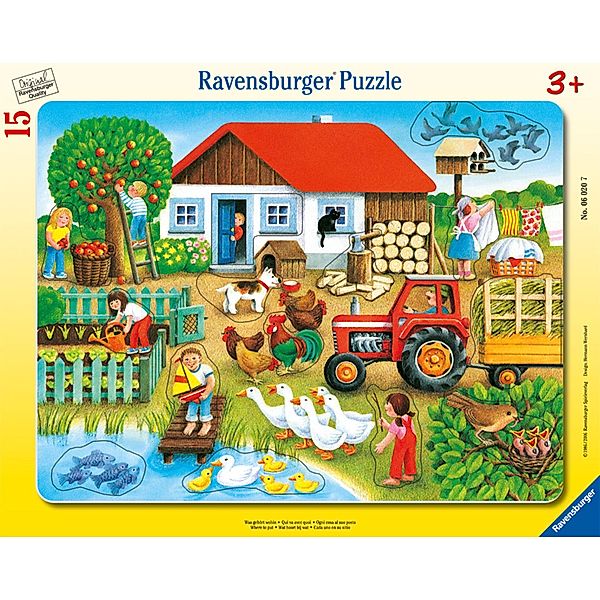 Ravensburger Kinderpuzzle - 06020 Was gehört wohin? - Rahmenpuzzle für  Kinder ab 3 Jahren, mit 15 Teilen | Weltbild.de