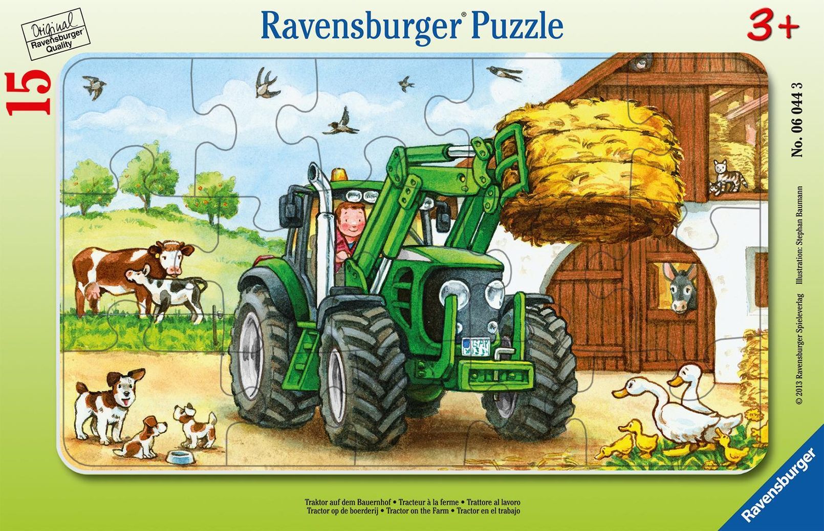 Ravensburger Kinderpuzzle - 06044 Traktor auf dem Bauernhof - Rahmenpuzzle  für Kinder ab 3 Jahren, mit 15 Teilen | Weltbild.de