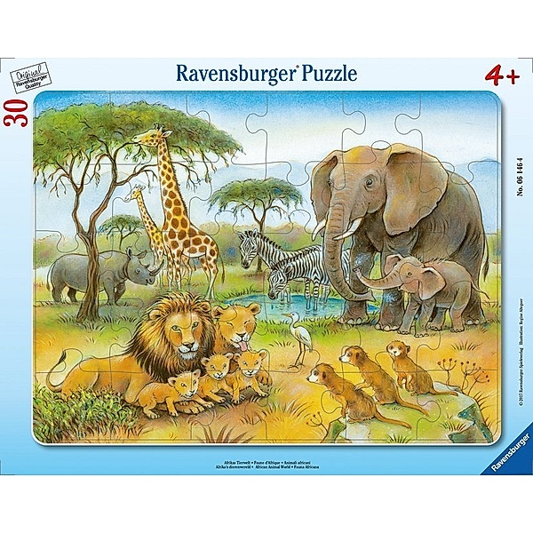 Ravensburger Verlag Ravensburger Kinderpuzzle - 06146 Afrikas Tierwelt - Rahmenpuzzle für Kinder ab 4 Jahren, mit 30 Teilen