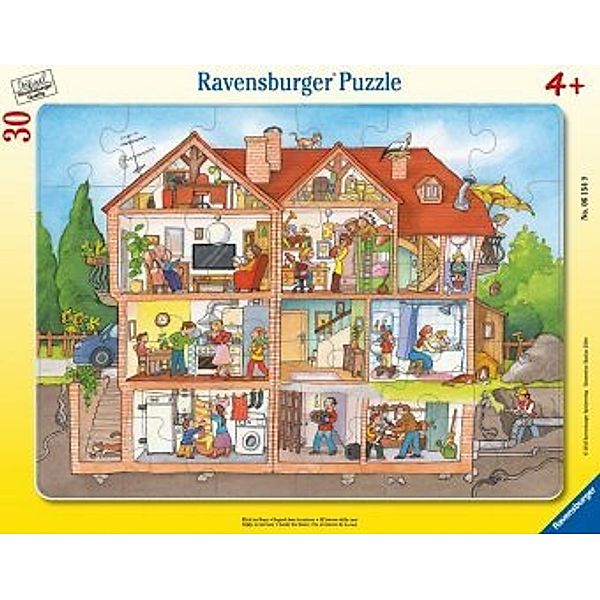 Ravensburger Verlag Ravensburger Kinderpuzzle - 06154 Blick ins Haus - Rahmenpuzzle für Kinder ab 4 Jahren, mit 30 Teilen