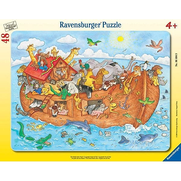 Ravensburger Kinderpuzzle - 06604 Die große Arche Noah - Rahmenpuzzle für Kinder ab 4 Jahren, mit 48 Teilen