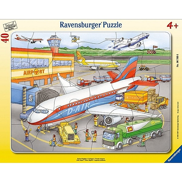 Ravensburger Verlag Ravensburger Kinderpuzzle - 06700 Kleiner Flugplatz - Rahmenpuzzle für Kinder ab 4 Jahren, mit 40 Teilen