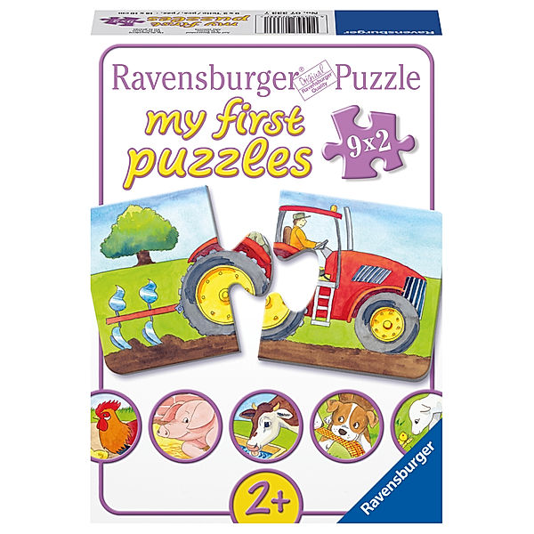 Ravensburger Verlag Ravensburger Kinderpuzzle - 07333 Auf dem Bauernhof - my first puzzle mit 9x2 Teilen - Puzzle für Kinder ab 2 Jahren