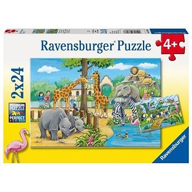 Ravensburger Kinderpuzzle - 07806 Willkommen im Zoo - Puzzle für Kinder ab 4  Jahren, mit 2x24 Teilen | Weltbild.ch