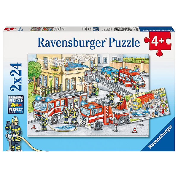 Ravensburger Verlag Ravensburger Kinderpuzzle - 07814 Helden im Einsatz - Puzzle für Kinder ab 4 Jahren, mit 2x24 Teilen