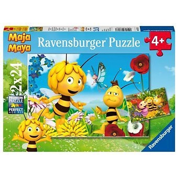 Ravensburger Kinderpuzzle - 07823 Biene Maja und ihre Freunde - Puzzle für Kinder ab 4 Jahren, Biene Maja Puzzle mit 2x2