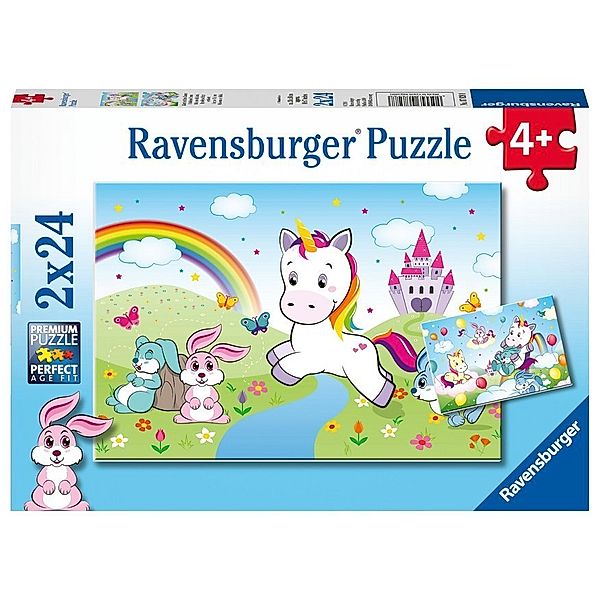 Ravensburger Verlag Ravensburger Kinderpuzzle - 07828 Märchenhaftes Einhorn - Puzzle für Kinder ab 4 Jahren, 2x24 Teilen