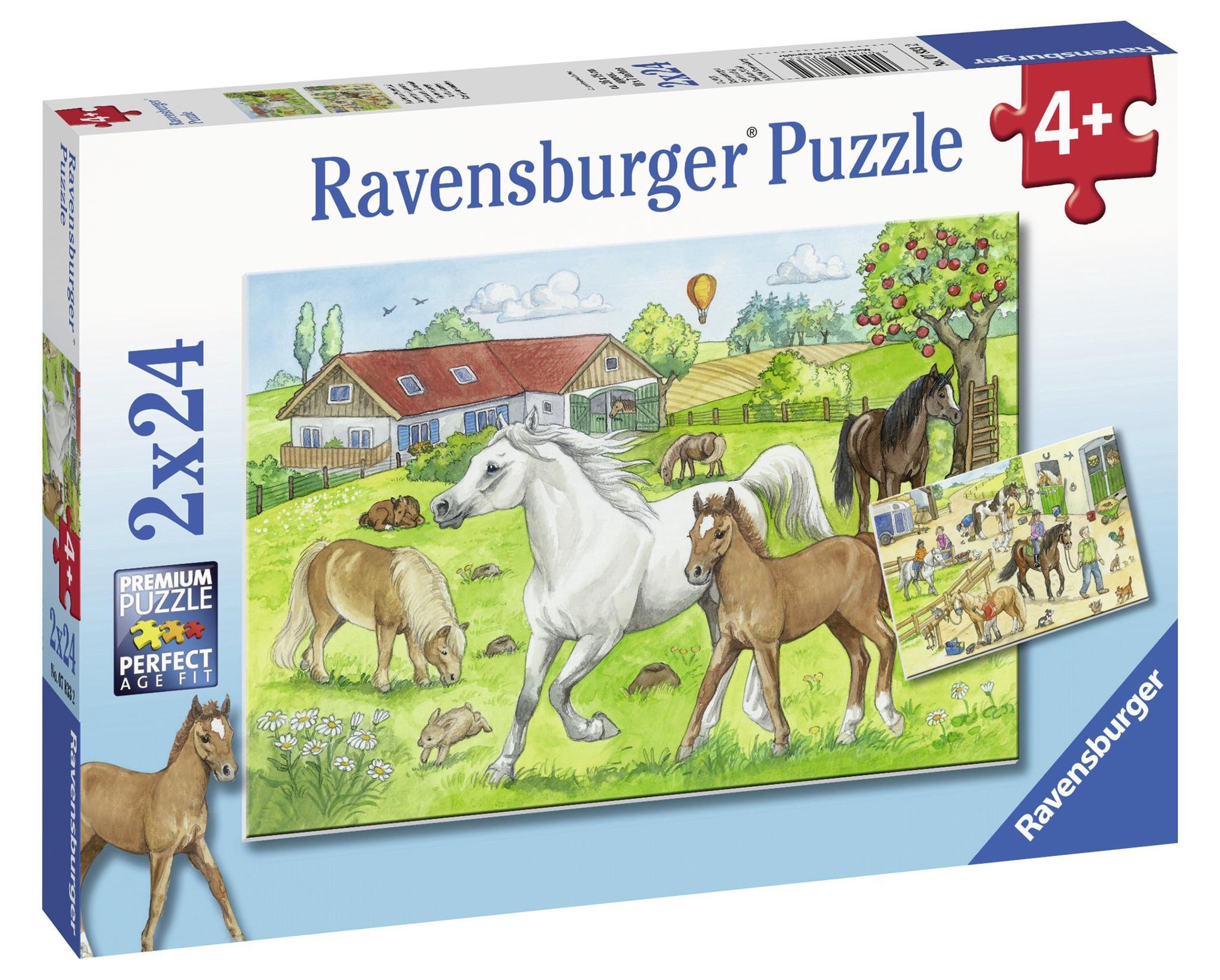 Ravensburger Kinderpuzzle - 07833 Auf dem Pferdehof - Puzzle für Kinder ab 4  Jahren, mit 2x24 Teilen | Weltbild.ch