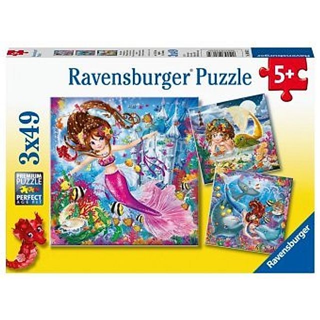 Ravensburger Kinderpuzzle - 08063 Bezaubernde Meerjungfrauen - Puzzle für  Kinder ab 5 Jahren, mit 3x49 Teilen | Weltbild.at