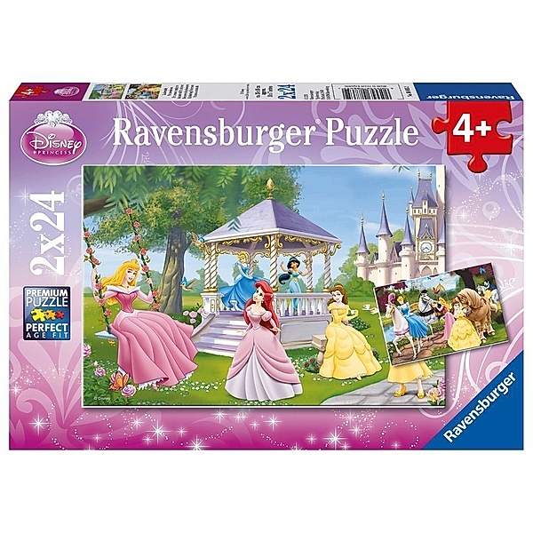 Ravensburger Verlag Ravensburger Kinderpuzzle - 08865 Zauberhafte Prinzessinnen - Puzzle für Kinder ab 4 Jahren, Disney-Puzzle mit 2x24 Teilen