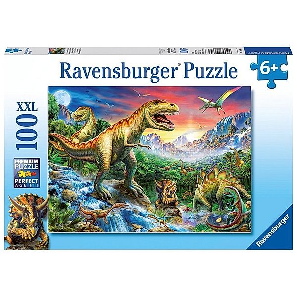 Ravensburger Verlag Ravensburger Kinderpuzzle - 10665 Bei den Dinosauriern - Dino-Puzzle für Kinder ab 6 Jahren, mit 100 Teilen im XXL-Format