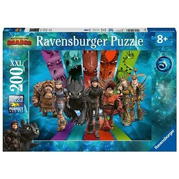 Ravensburger Kinderpuzzle - 12629 Die Drachenreiter von Berk - Dragons-Puzzle für Kinder ab 8 Jahren, mit 200 Teilen im