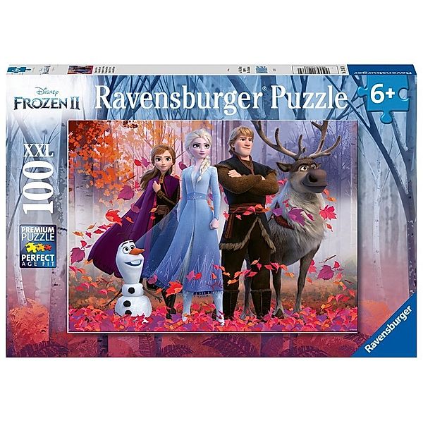 Ravensburger Verlag Ravensburger Kinderpuzzle - 12867 Magie des Waldes - Disney Frozen-Puzzle für Kinder ab 6 Jahren, mit 100 Teilen im XXL-Format