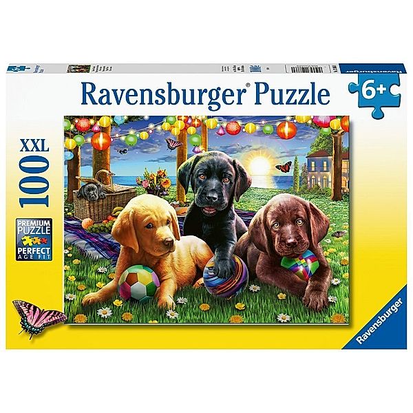 Ravensburger Verlag Ravensburger Kinderpuzzle - 12886 Hunde Picknick - Tier-Puzzle für Kinder ab 6 Jahren, mit 100 Teilen im XXL-Format