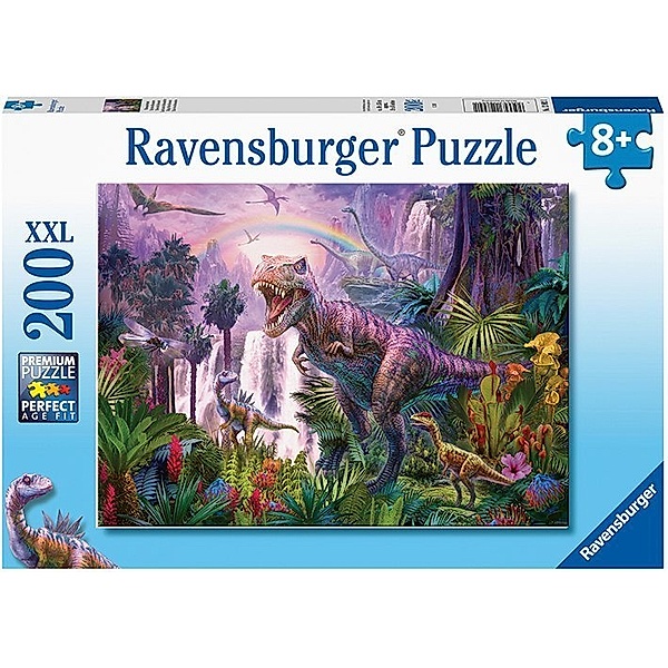 Ravensburger Verlag Ravensburger Kinderpuzzle - 12892 Dinosaurierland - Dino-Puzzle für Kinder ab 8 Jahren, mit 200 Teilen im XXL-Format