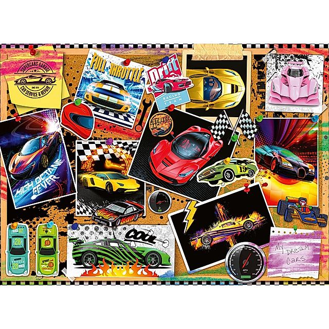 Ravensburger Kinderpuzzle - 12899 Rennwagen Pinnwand - Auto-Puzzle für  Kinder ab 6 Jahren, mit 100 Teilen im XXL-Format | Weltbild.ch