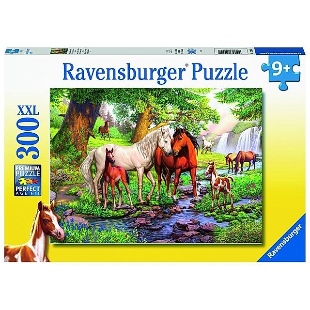Ravensburger Kinderpuzzle - 12904 Wildpferde am Fluss - Pferde-Puzzle für  Kinder