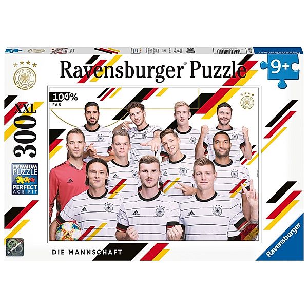 Ravensburger Kinderpuzzle - 12909 Die Mannschaft - Fußball-Nationalmannschaft-Puzzle für Kinder ab 9 Jahren, mit 300 Tei