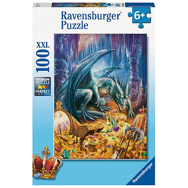 Ravensburger Verlag Ravensburger Kinderpuzzle - 12940 Der Höhlendrache - Fantasy-Puzzle für Kinder ab 6 Jahren, mit 100 Teilen im XXL-Format