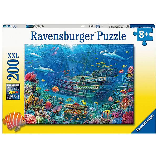 Ravensburger Verlag Ravensburger Kinderpuzzle - 12944 Versunkenes Schiff - Unterwasserwelt-Puzzle für Kinder ab 8 Jahren, mit 200 Teilen im XXL-Format