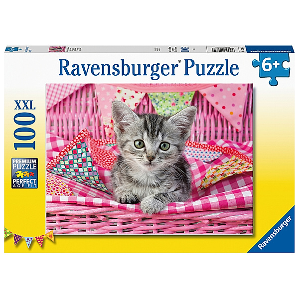 Ravensburger Verlag Ravensburger Kinderpuzzle - 12985 Niedliches Kätzchen - Tier-Puzzle für Kinder ab 6 Jahren, mit 100 Teilen im XXL-Format