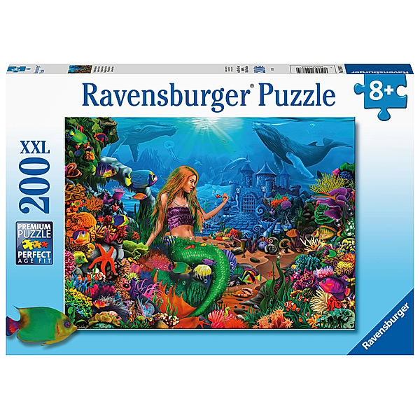 Ravensburger Verlag Ravensburger Kinderpuzzle - 12987 Die Meereskönigin - Meerjungfrau-Puzzle für Kinder ab 8 Jahren, mit 200 Teilen im XXL-Format