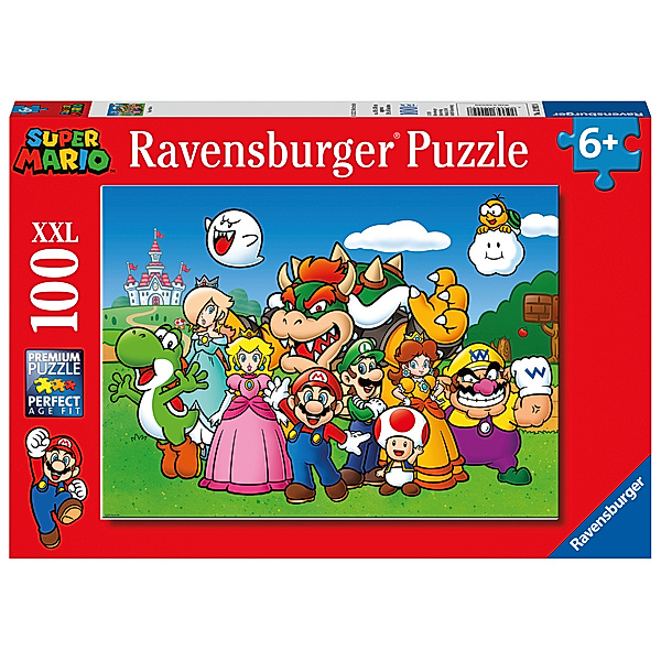 Ravensburger Verlag Ravensburger Kinderpuzzle - 12992 Super Mario Fun - Puzzle für Kinder ab 6 Jahren, mit 100 Teilen im XXL-Format