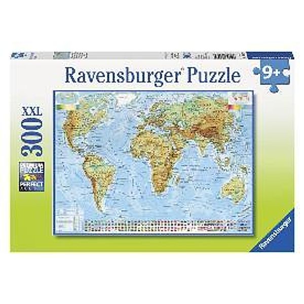 Ravensburger Kinderpuzzle - 13097 Politische Weltkarte - Puzzle-Weltkarte für Kinder ab 9 Jahren, mit 300 Teilen im XXL-