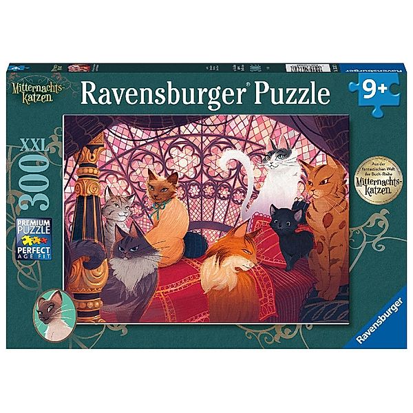 Ravensburger Verlag Ravensburger Kinderpuzzle 13362 - Auf der Suche nach dem magischen Halsband - 300 Teile XXL Mitternachtskatzen Puzzle für Kinder ab 9 Jahren