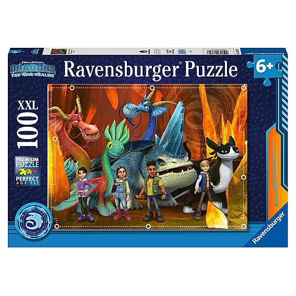 Ravensburger Verlag Ravensburger Kinderpuzzle 13379 - Dragons: Die 9 Welten - 100 Teile XXL Dragons Puzzle für Kinder ab 6 Jahren